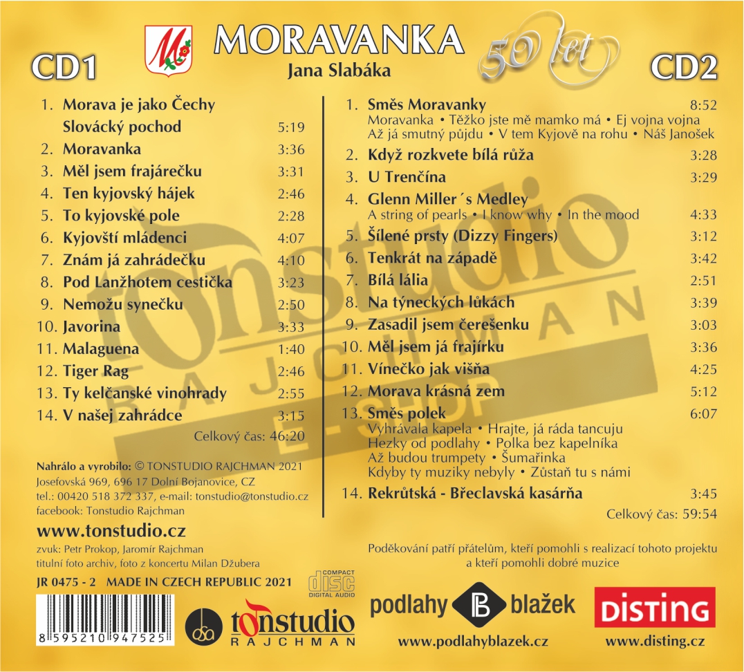 MORAVANKA Jana Slabáka - Poslední LIVE koncert (2CD)